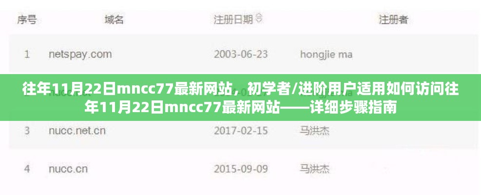 关于往年11月22日mncc77最新网站的访问指南——初学者与进阶用户适用,需注意违法犯罪风险及详细步骤提示。