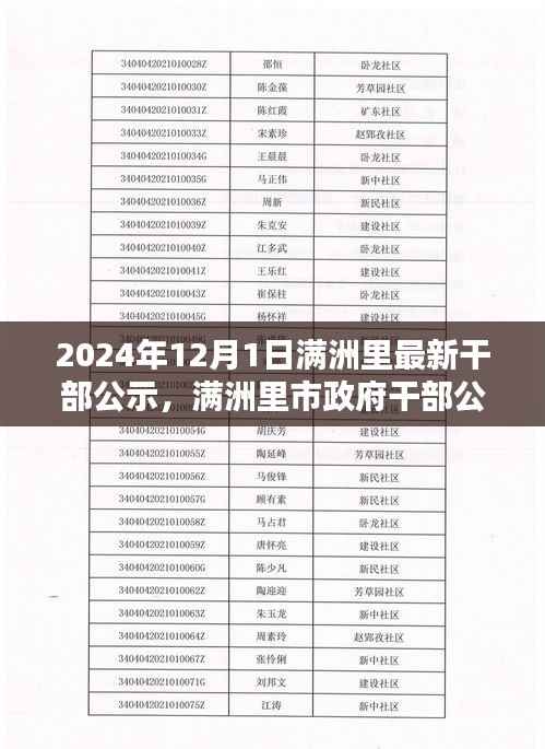 满洲里市政府干部公示系统评测报告,以最新公示为例分析(2024年12月)