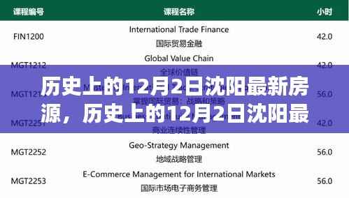 探寻沈阳城市脉络,历史上的12月2日最新房源一览表