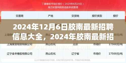 2024年胶南最新招聘信息大全,职场机遇与挑战一览