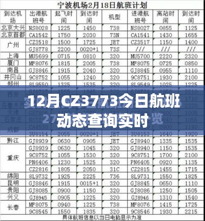 CZ3773航班实时动态查询通知
