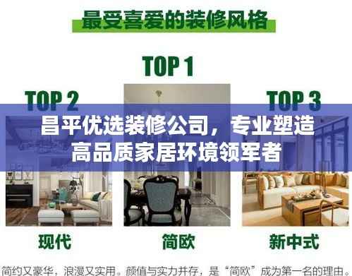 昌平优选装修公司,专业塑造高品质家居环境领军者