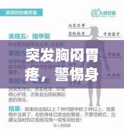 突发胸闷胃疼,警惕身体发出健康警报!